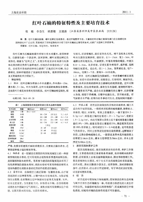 红叶石楠的特征特性及主要培育技术