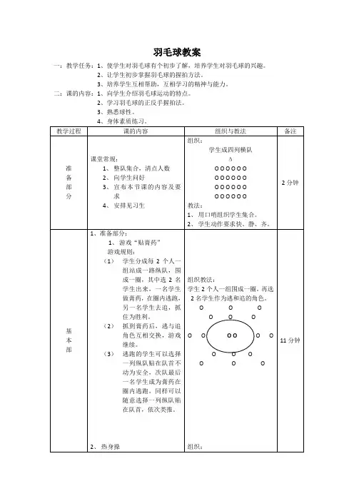 羽毛球教案握拍法