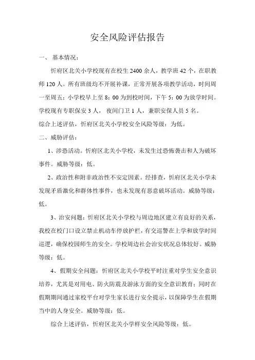 安全风险评估报告