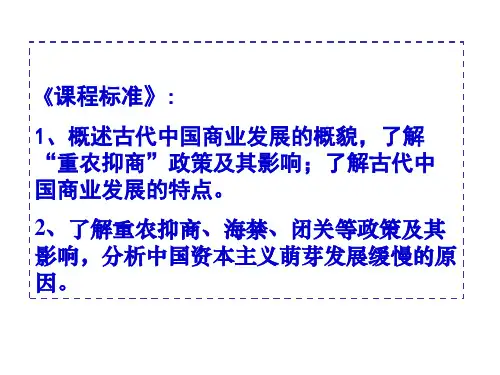 高中历史必修二:商业与城市
