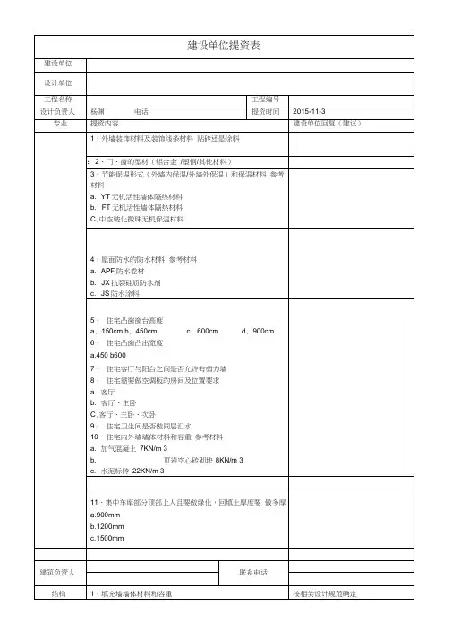 (完整版)甲方提资表