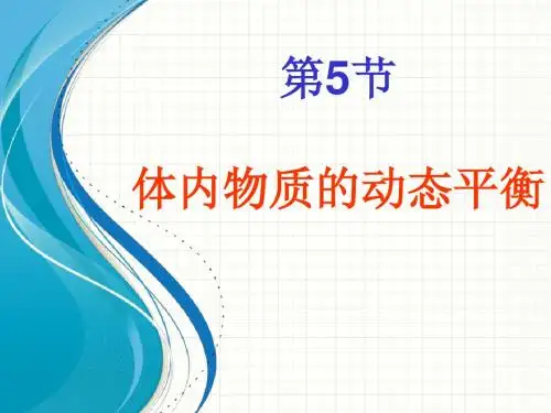浙教版九年级科学上册课件+第四章+代谢与平衡+第五节++体内物质的动态平衡+课件(共58张PPT)
