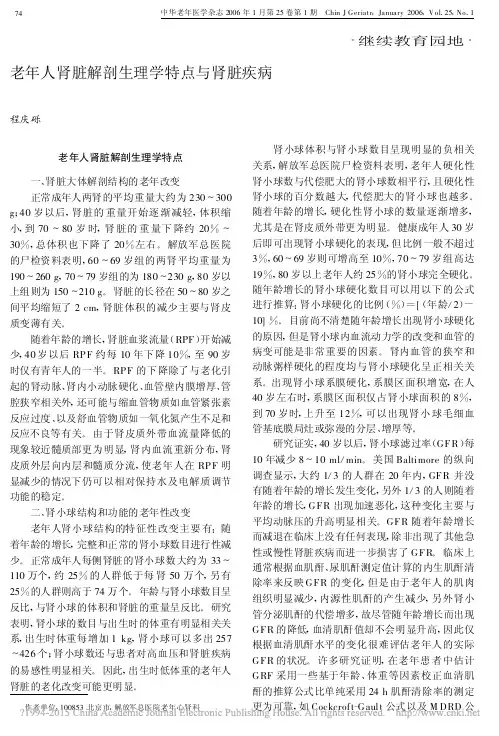 老年人肾脏解剖生理学特点与肾脏疾病_程庆砾