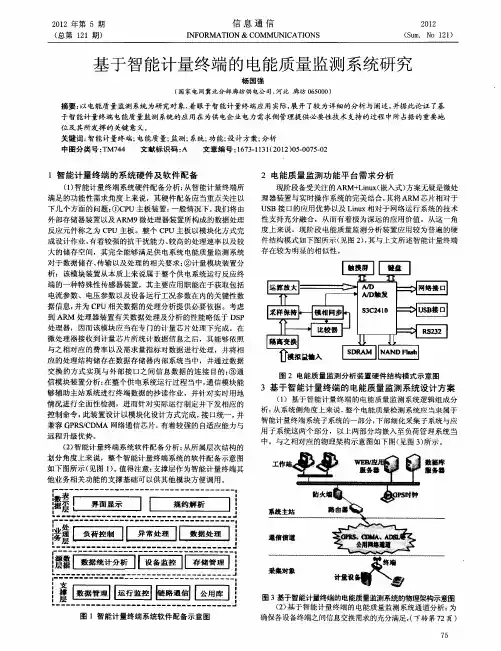 基于智能计量终端的电能质量监测系统研究