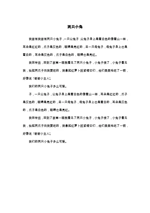 两只小兔_五年级作文