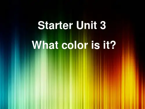 人教版七年级英语上册Starter Unit3