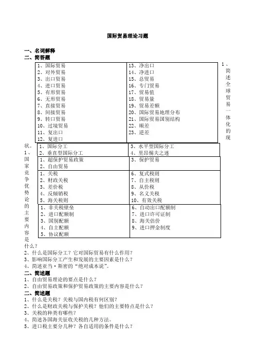 国际贸易理论习题 2