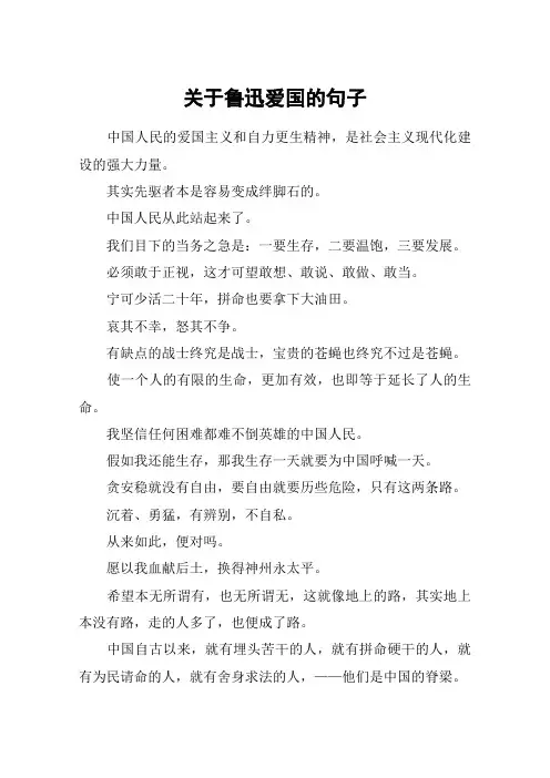 关于鲁迅爱国的句子