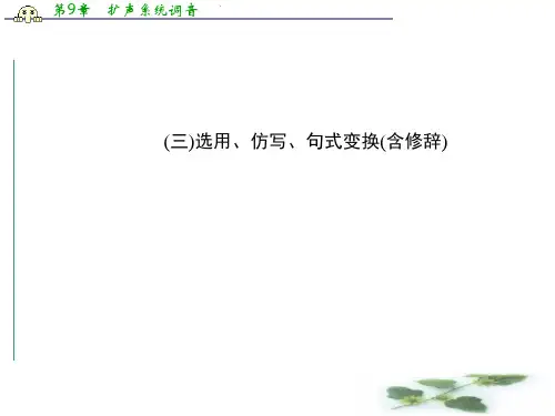 高三语文二轮专题复习课件：专题一(三)选用、仿写、句式变换(含修辞)