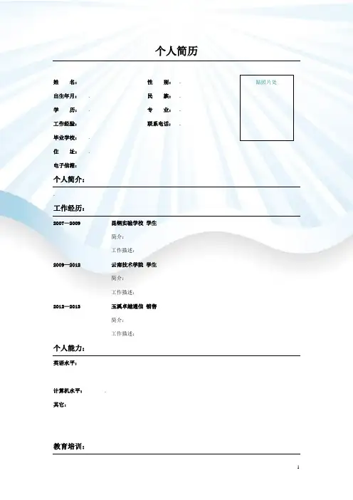 精致个人简历