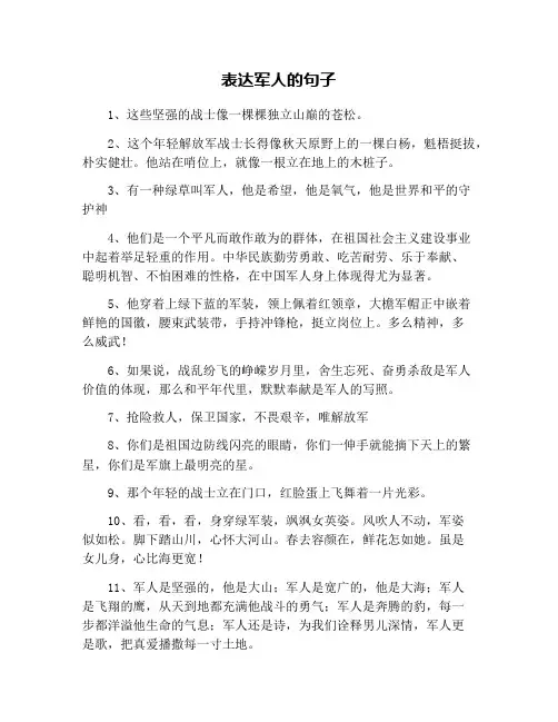 表达军人的句子