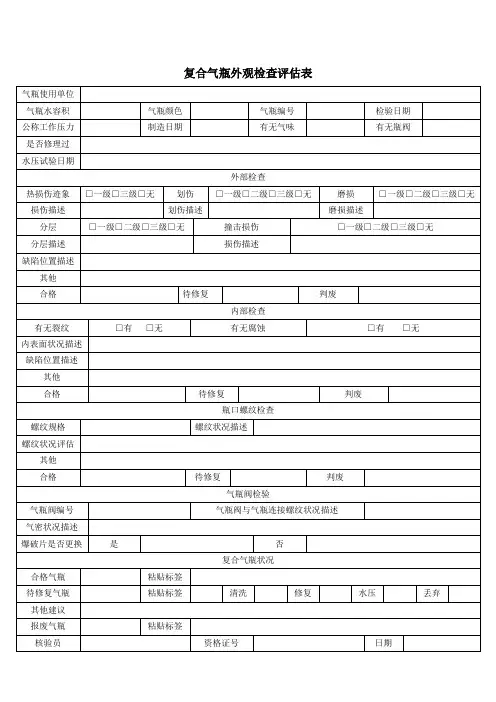 气瓶检测记录表