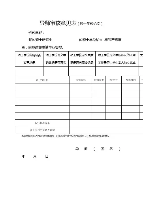 导师审核意见表