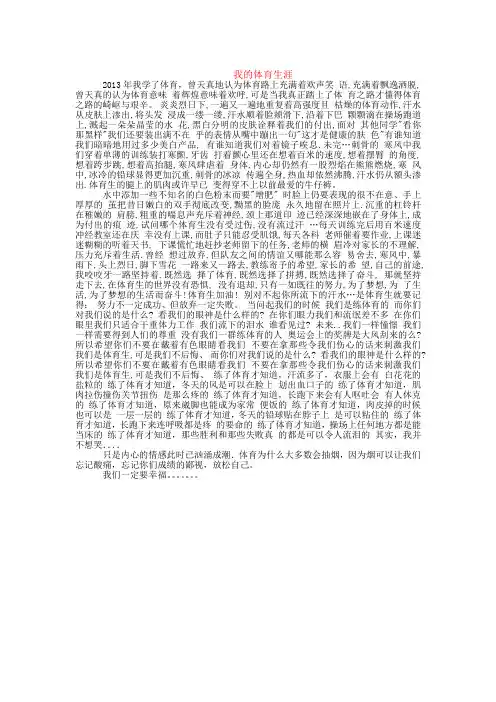 我的体育生涯