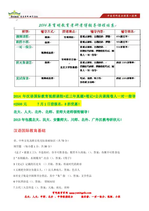 陕西师范大学汉语国际教育真题参考书