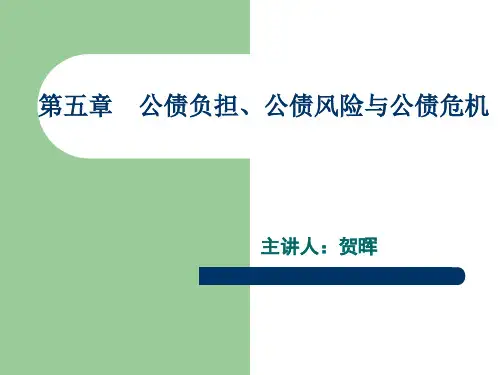 第五讲 公债负担、公债风险与公债危机