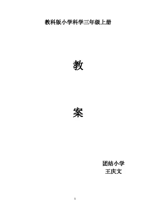 教科版小学科学三年级上册教案2