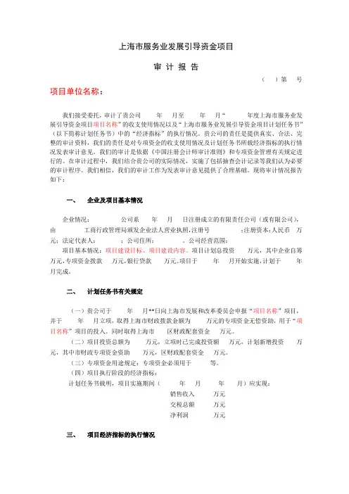 审计报告模板 2