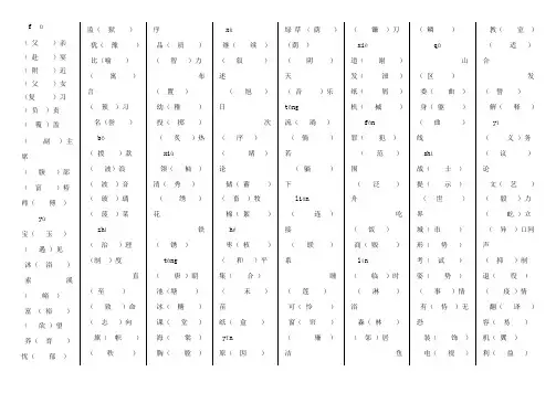 六年级同音字练习