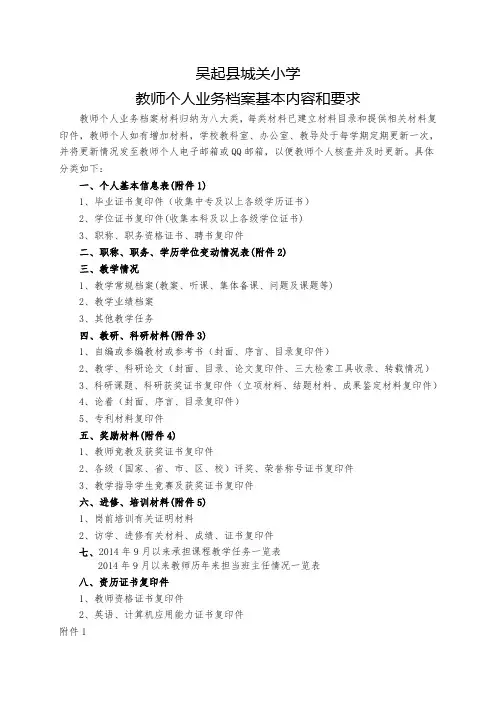 教师个人业务档案表