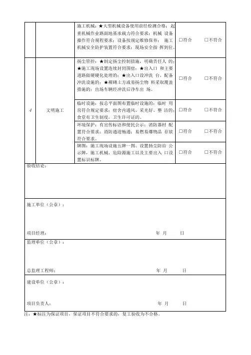 复工条件验收报告