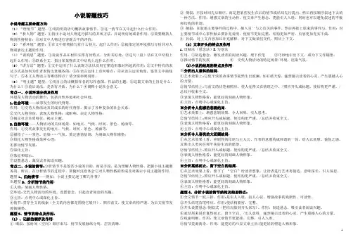 小说答题技巧