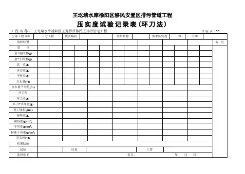 压实度试验记录表(环刀法)37