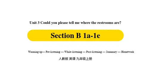 人教版英语九年级上册Unit3第3课时Section B 1a-1e优秀课件