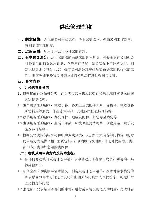 采购管理制度流程