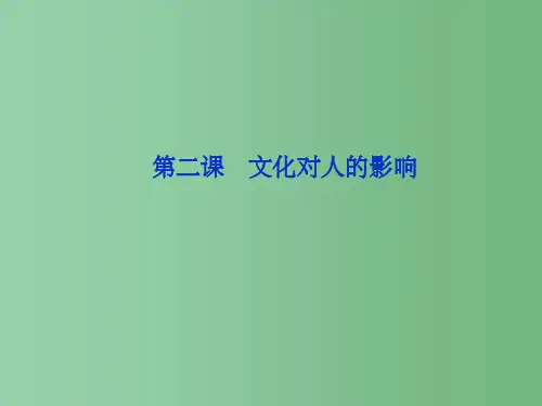 高三政治一轮复习 第二课 文化对人的影响 新人教必修3