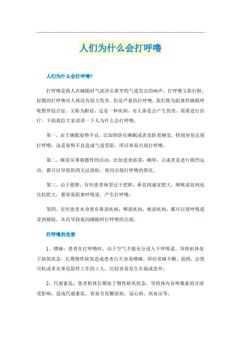 人们为什么会打呼噜
