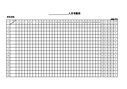 考勤表模板(带公式)