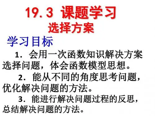 19.3课题学习—选择方案