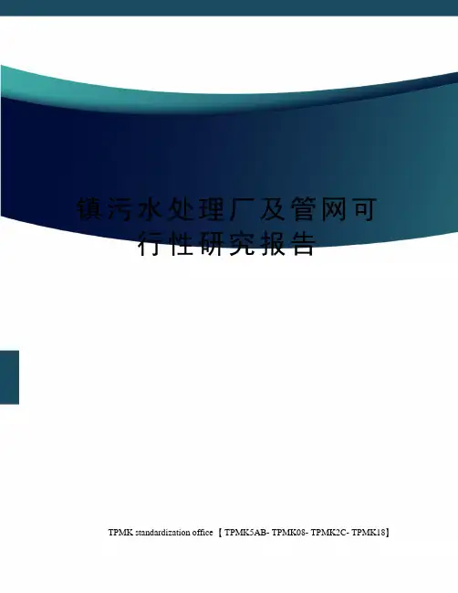镇污水处理厂及管网可行性研究报告