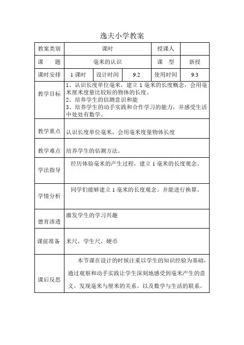 毫米的认识
