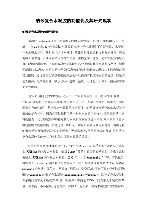纳米复合水凝胶的研究进展