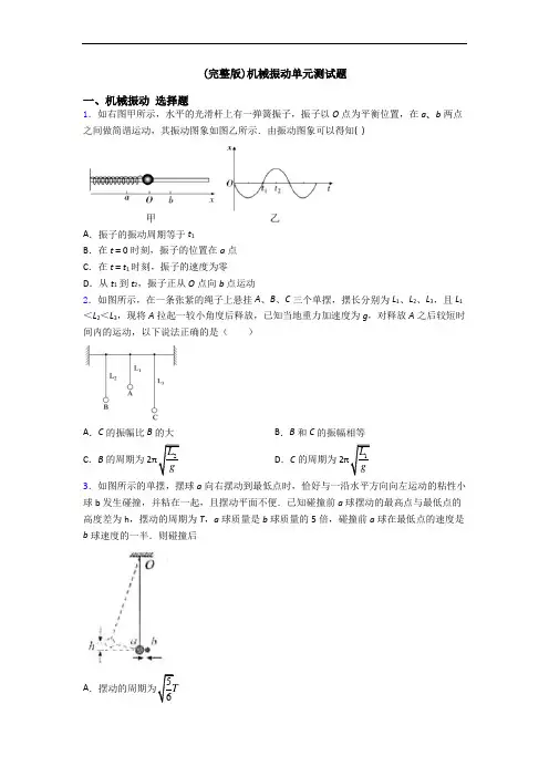 (完整版)机械振动单元测试题