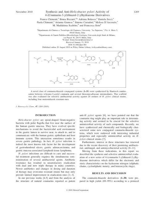J. Heterocyclic Chem., 47, 1269 (2010).