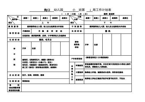 周工作计划表 4