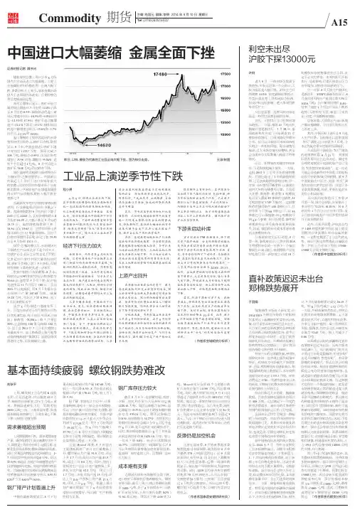 中国进口大幅萎缩 金属全面下挫