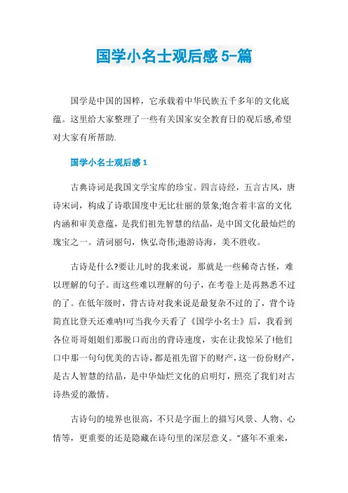 国学小名士观后感5-篇