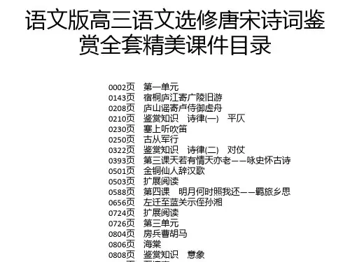 语文版高三语文选修唐宋诗词鉴赏全套精美课件