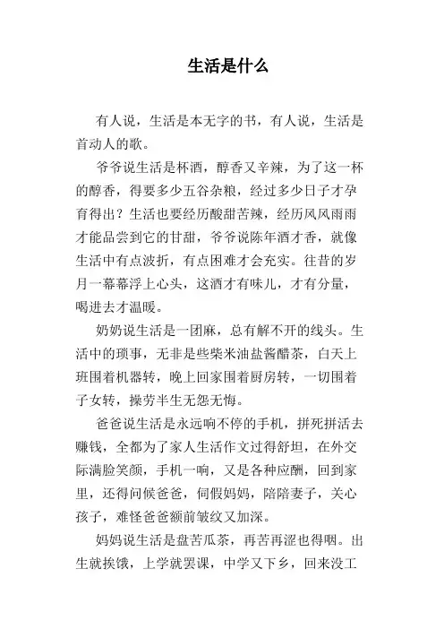 生活是什么
