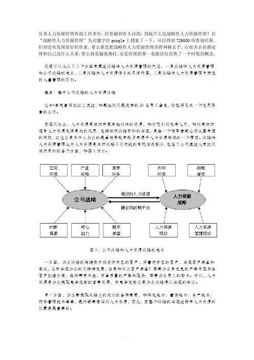 战略性人力资源管理的含义