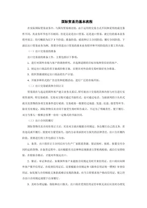 国际贸易的基本流程