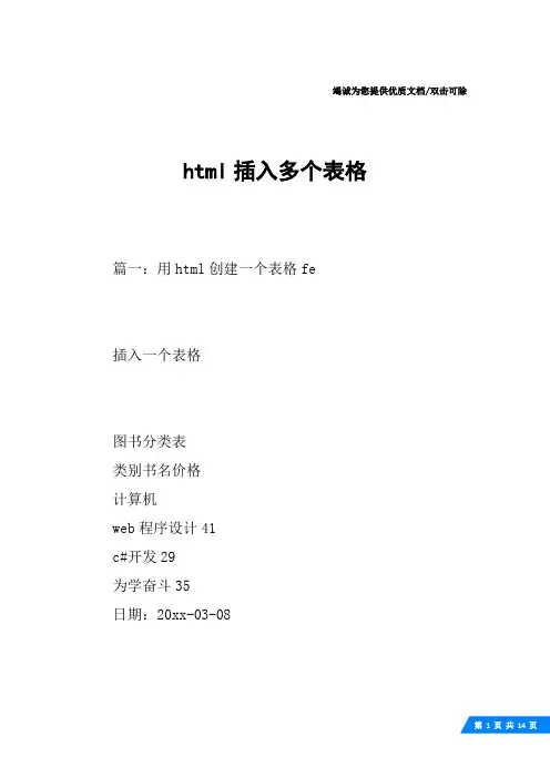 html插入多个表格