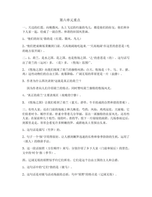 第六单元重点