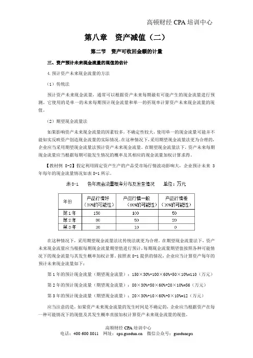CPA《会计》学习笔记-第八章资产减值02