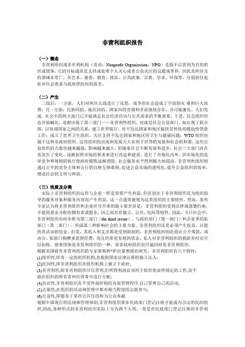 非营利组织报告