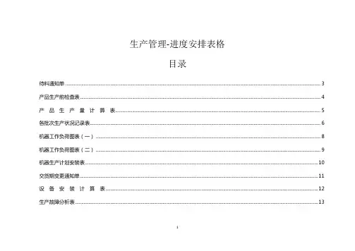 生产管理-进度安排表格